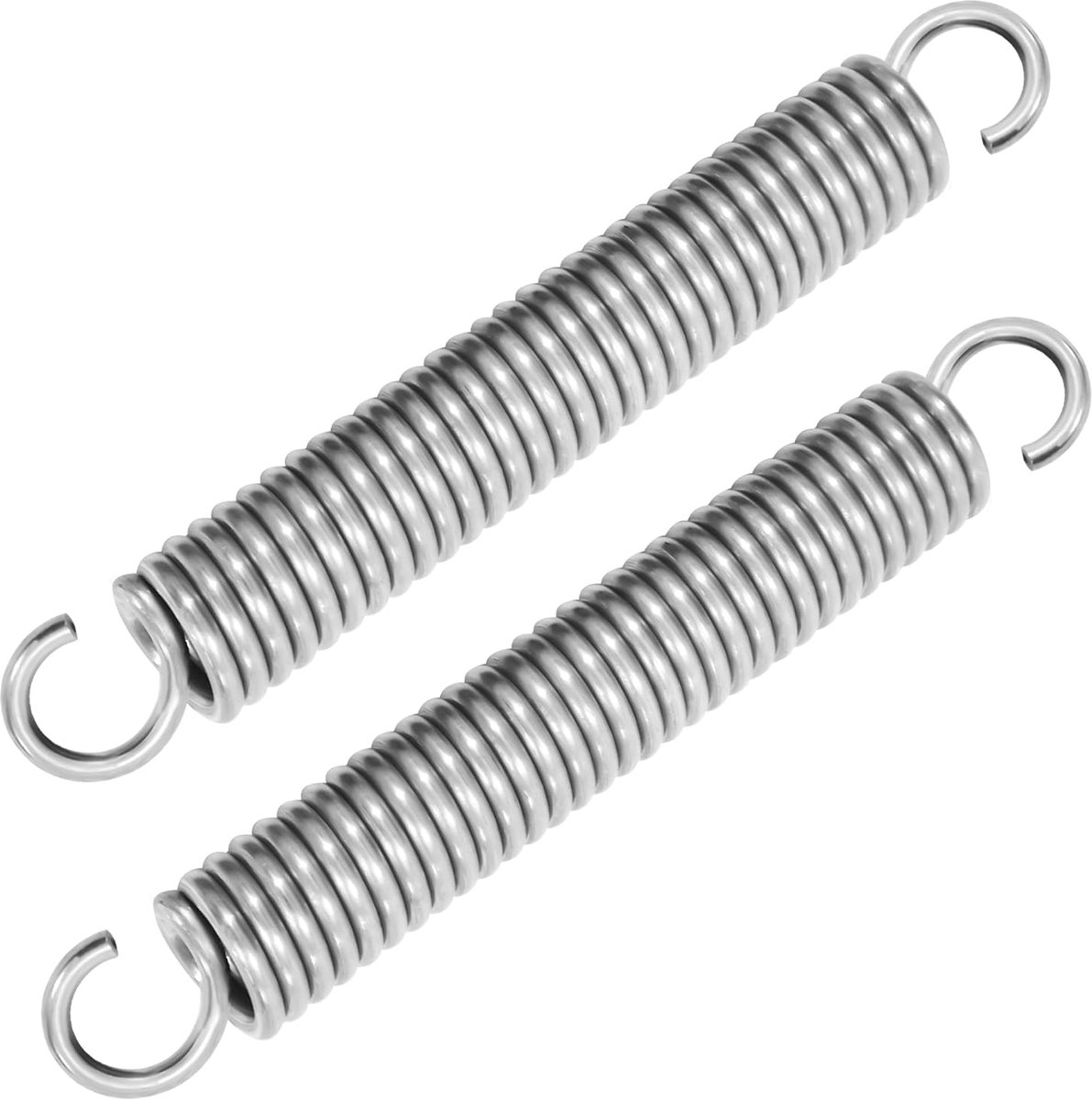 Set van 2 RVS Trekveren met Haken, 125 mm Lengte, 18 mm Diameter