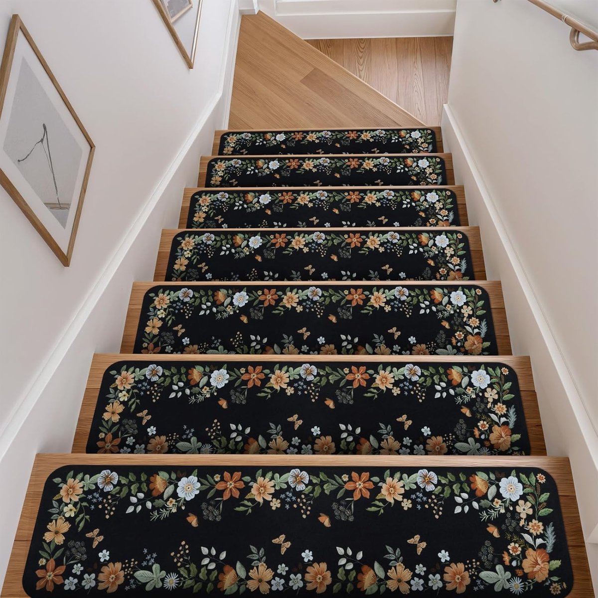 Antislip Traptreden Set (15 stuks) met Bloemenpatroon voor Houten Trappen Binnen - Veiligheid voor Kinderen en Huisdieren