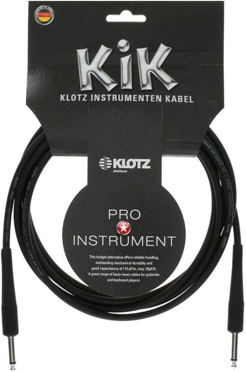 Instrumentkabel 3 meter voor Gitaar en Keyboard - Hoge Kwaliteit Budget Kabel