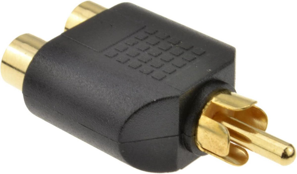 RCA Y Splitter - Audio Adapter Kabel - Stereo Aansluitingen - Verlengt Kabellengte - 10x5x1 cm - Zwart