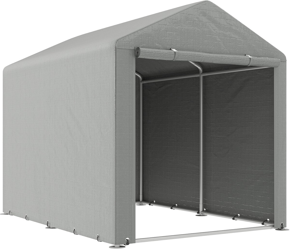 Outsunny Tuinopbergtent - Gegalvaniseerd metaal, PE - 160x218x172cm - Lichtgrijs