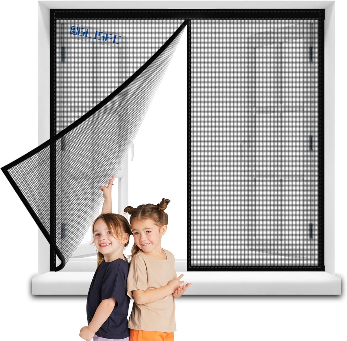 Vliegenhor Deur Magnetisch Plakband Hor 185x205cm Zwart