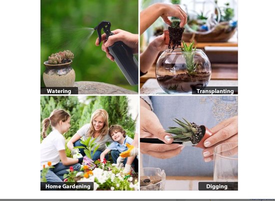 17-delige tuinverplantingsgereedschappen met opvouwbare plantenomplantmat Mini tuingereedschap voor vetplanten met handzame opbergtas voor binnen en buiten miniatuurtuin — afbeelding 4