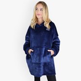 Hoodie Deken Oversized – Snuggle Hoodie – Fleece & Sherpa Deken met Mouwen – Warme Hoodie Blanket voor Volwassenen - blauw