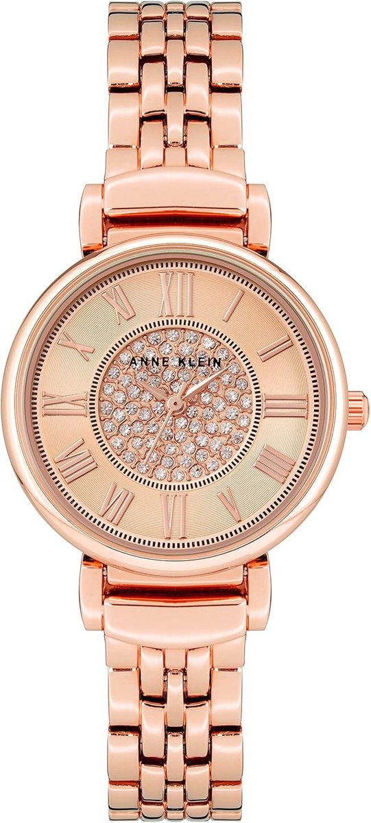 Dameshorloge Armband Roze Goud met Kristallen