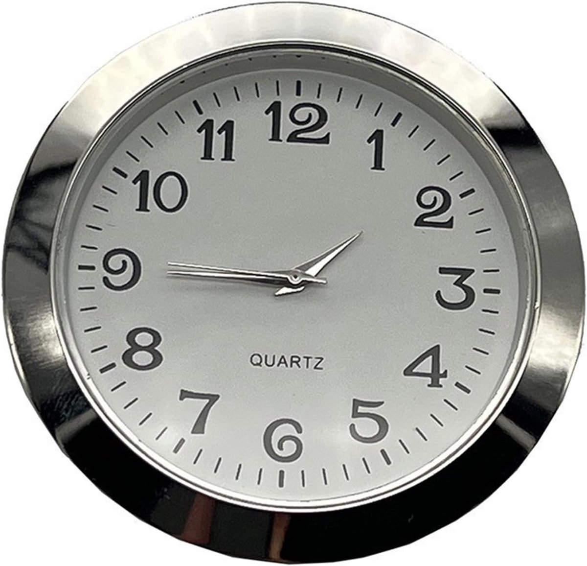 Klok Inzetstuk - Quartz Uurwerk - Knutselen Decoratie - Roestvrij Staal Glas - 55mm Diameter - Wit