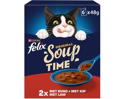 Felix Soup Vlees Selectie - Kattenvoer Natvoer - 48 x 48 g