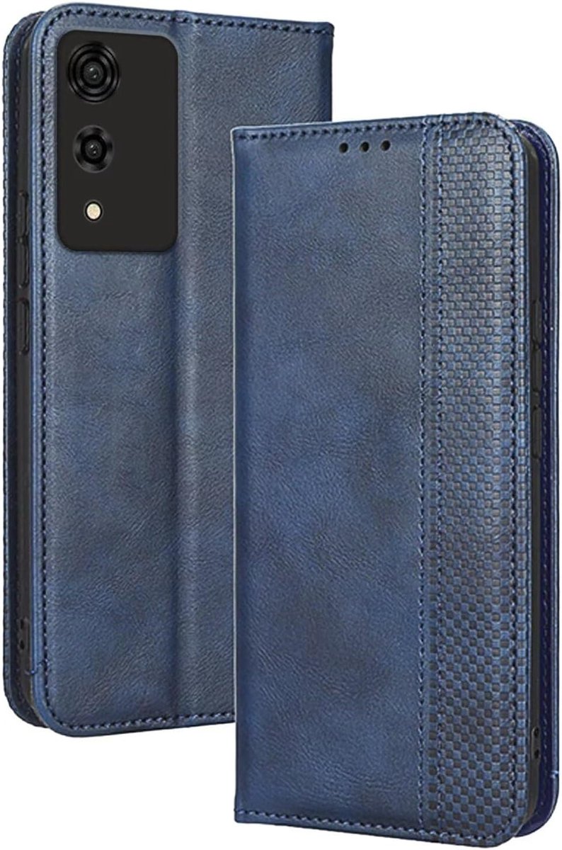 Telefoonhoesje Leer Blauw met Kaarthouder voor Cubot A10 (6.56 Inch)