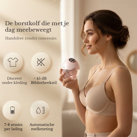 Numa Flow - Draadloze Elektrische Borstkolf - Set van 2 - Inclusief Opbergkoffer - Handsfree, Stil & Discreet Onder Kleding - BPA-vrij van Merkloos — afbeelding 5