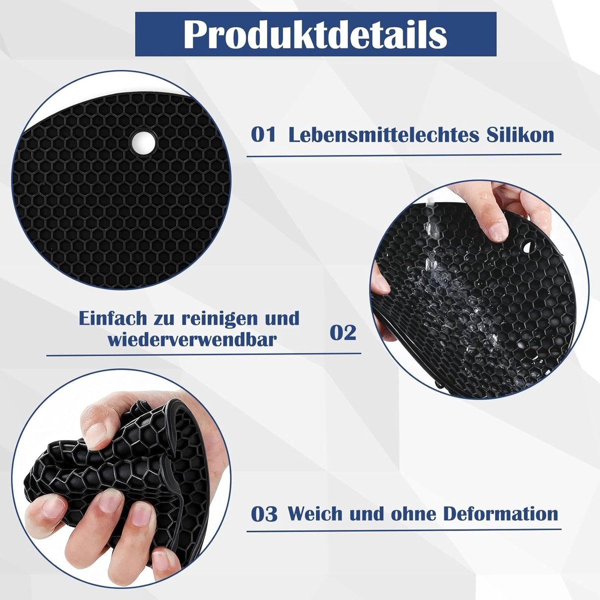Hittebestendige Siliconen Onderzetters (4 Stuks) voor Warme Potten en Kopjes