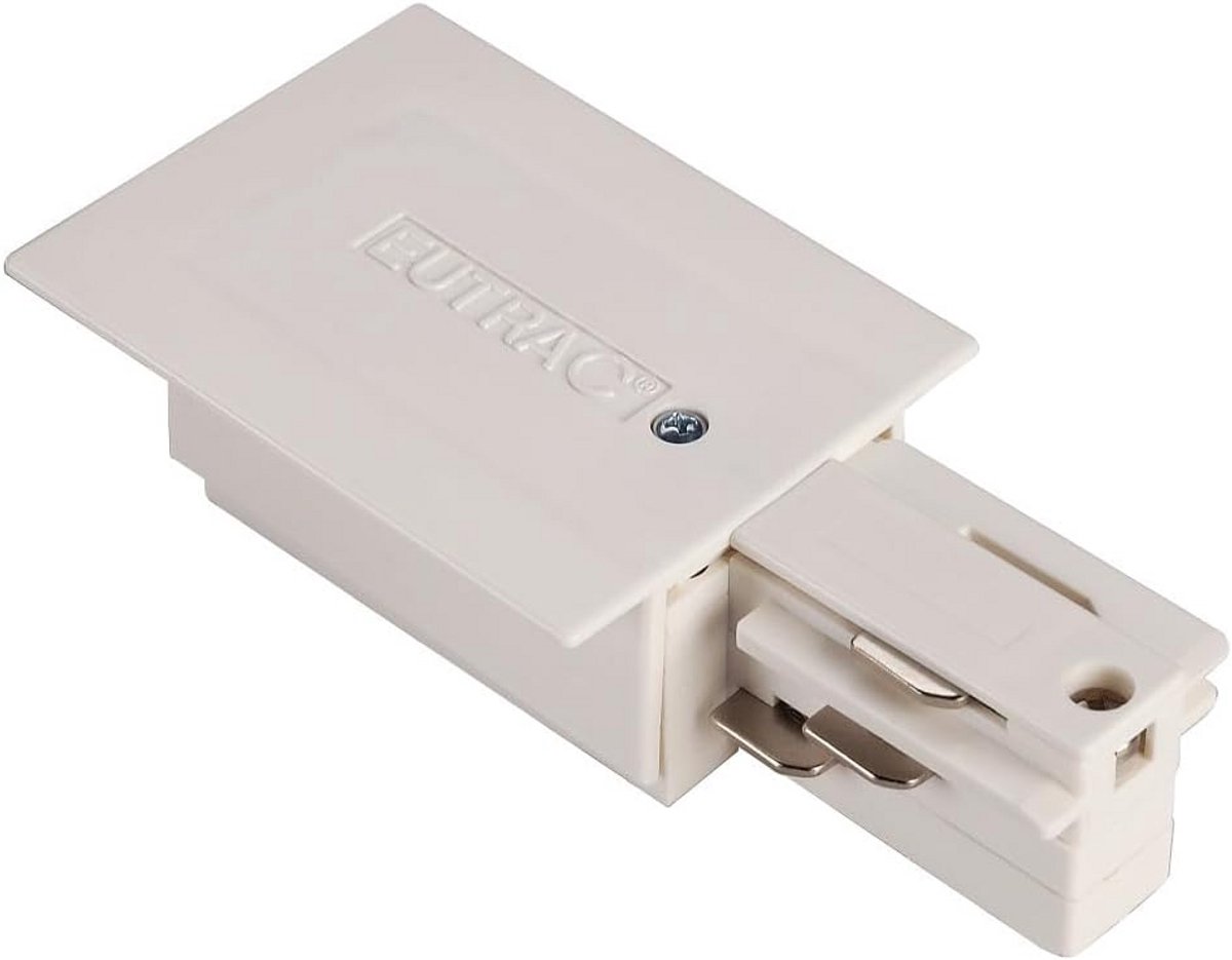 L-Verbinder voor 3-Fasen Inbouwrail - Wit
