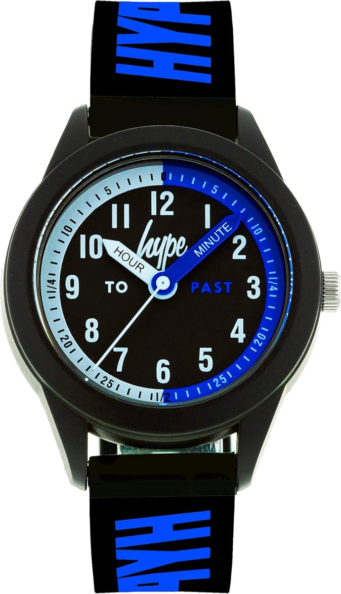 Kinderhorloge - Jongenshorloge Meisjeshorloge - Dagelijks Gebruik - Siliconen Band - 31.8 x 5.1 cm - Zwart Blauw
