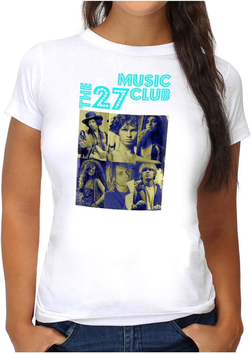 Dames T-shirt - Vintage Muziekshirt - Casual Dragen - 100% Katoen - S tot 4XL - Zwart