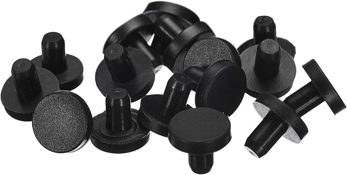 16 Zwarte Rubberen Stoppen (5 mm) voor het Afdichten van Gaten (4,5-4,8 mm)
