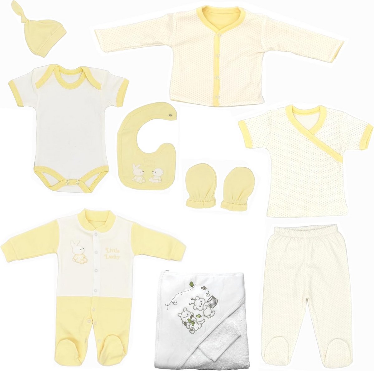 10-Delige Babykleding Set Uniseks Pasgeborenen Geschenkdoos Katoen 0-4 Maanden