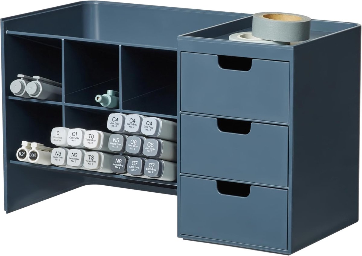 Stapelbare Bureau Organizer met Laden - Stationaire Houder voor Kantoor en School