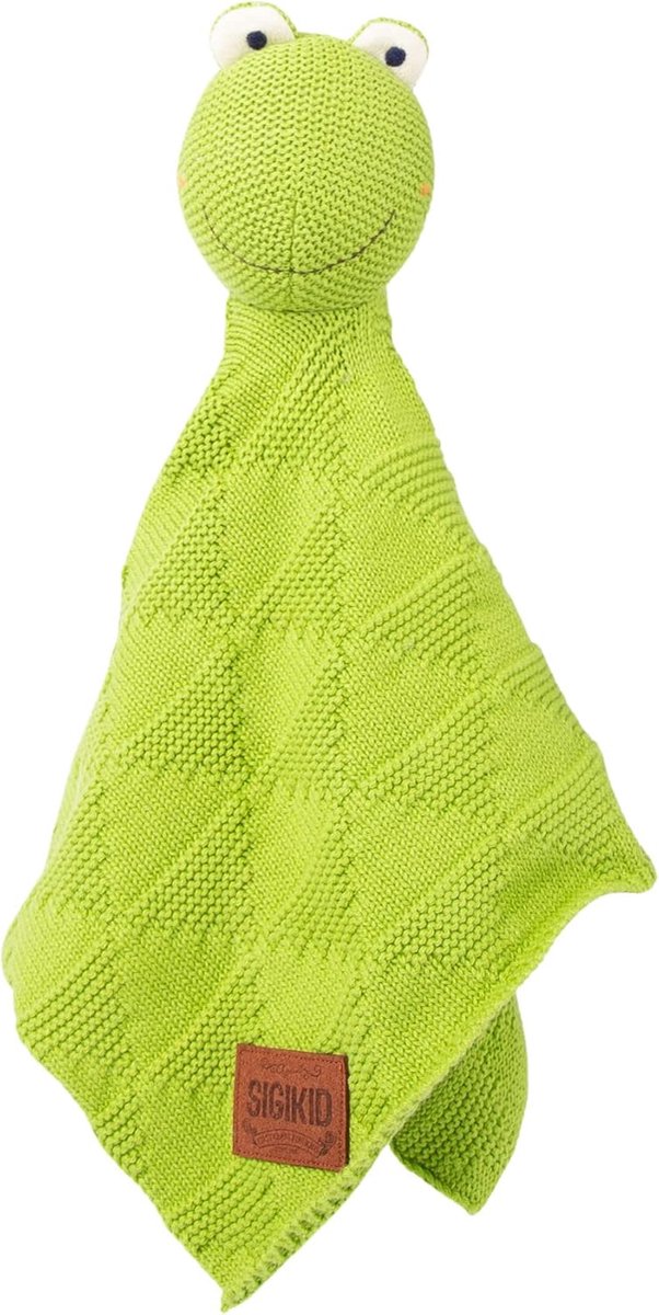 Gebreide Knuffeldoek Kikker - Troostdoek Baby - Baby Geborgenheid - Zacht Gebreid Katoen - 40x40x8 cm - Groen
