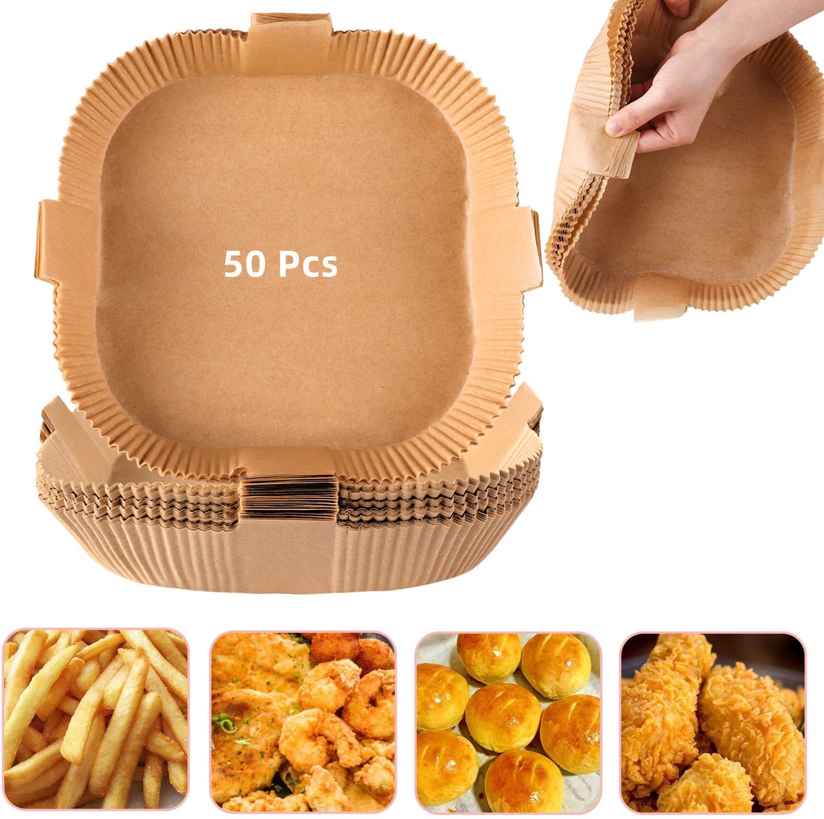 Airfryer wegwerppapier met handvat 50-pack