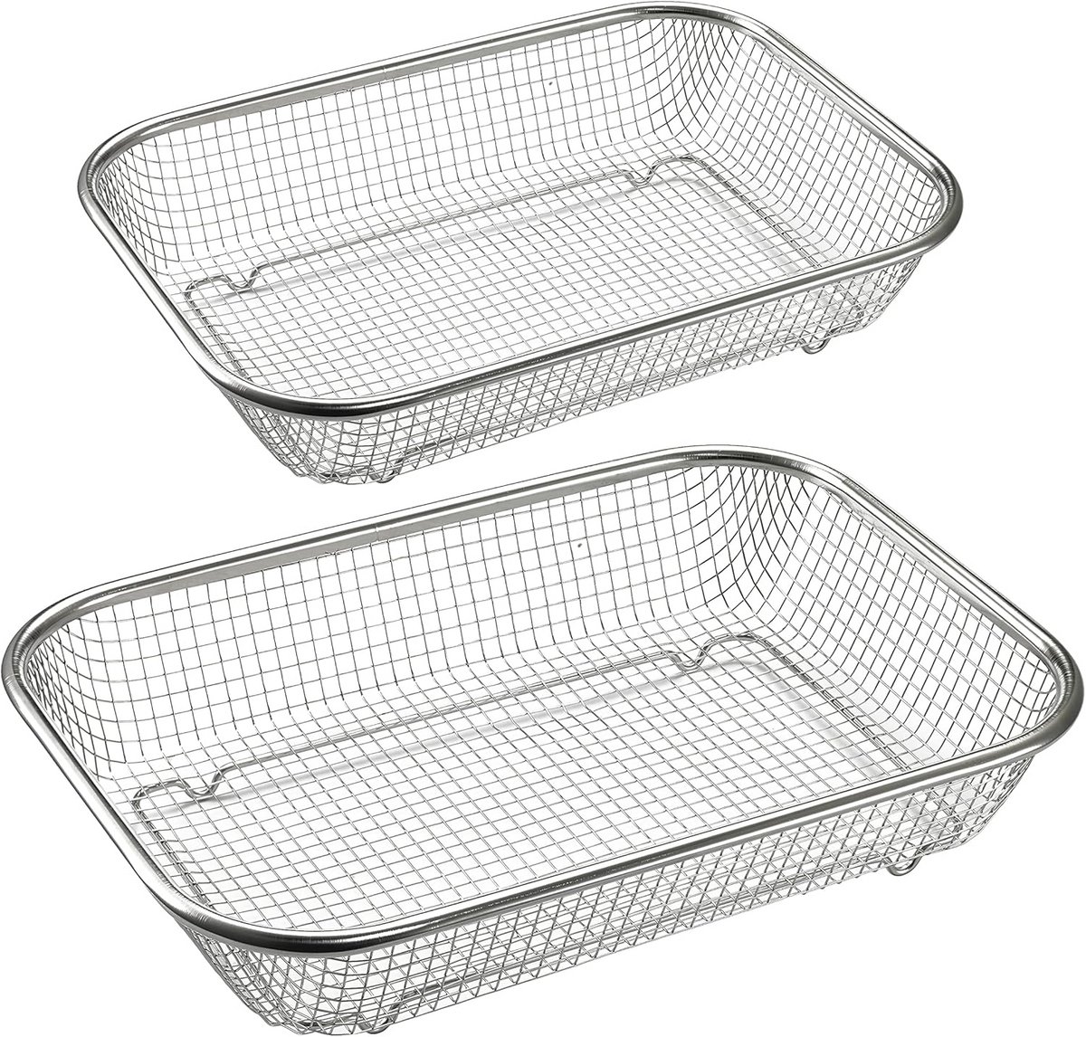 Set van 2 RVS Grillmanden voor Oven en BBQ