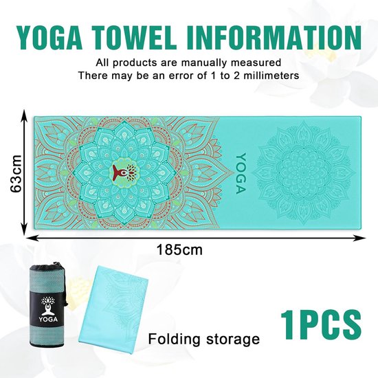 Antislip Yogahanddoek XL voor Pilates en Hot Yoga - Sneldrogend en Hygiënisch — afbeelding 2