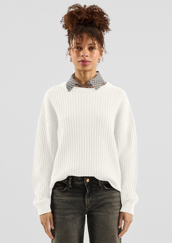 Q/S designed by - Dames Pull - Maat XL - Vrouwen - wit - katoen