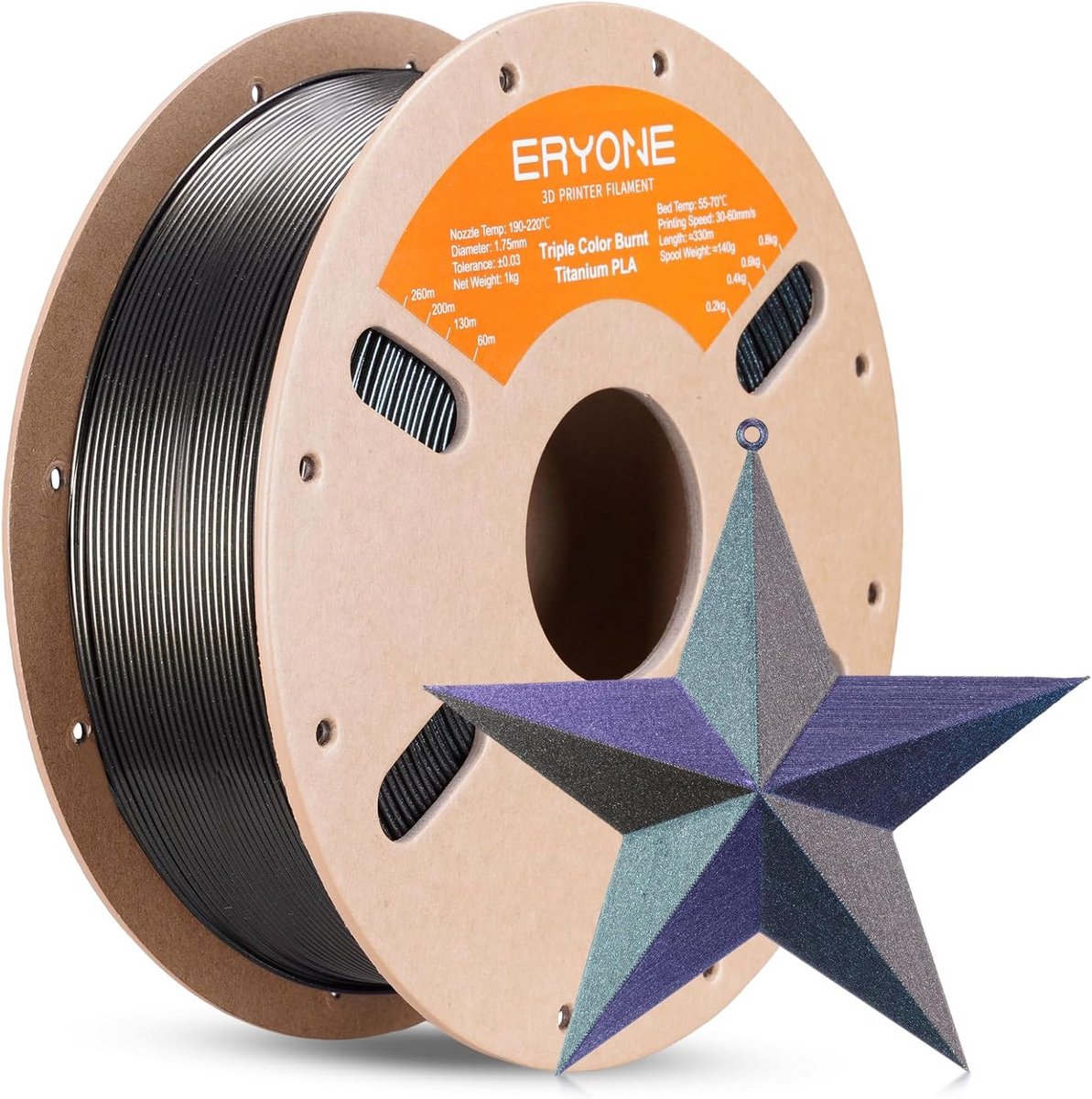 Glitter PLA Filament 1.75mm voor 3D Printer - 1kg - 3 Kleuren (Paars Blauw Goud Groen)