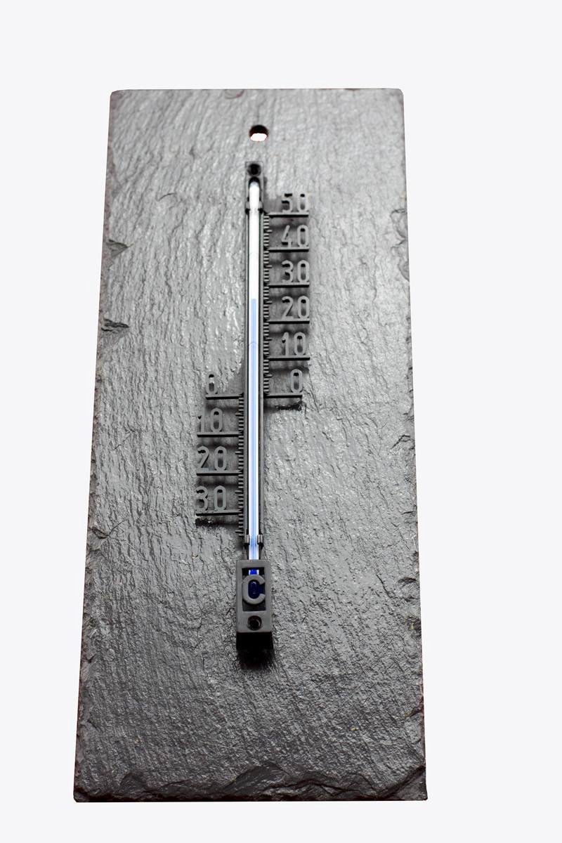 Klassieke Buiten- en Binnenthermometer op Leisteen Plaat - Weerbestendig