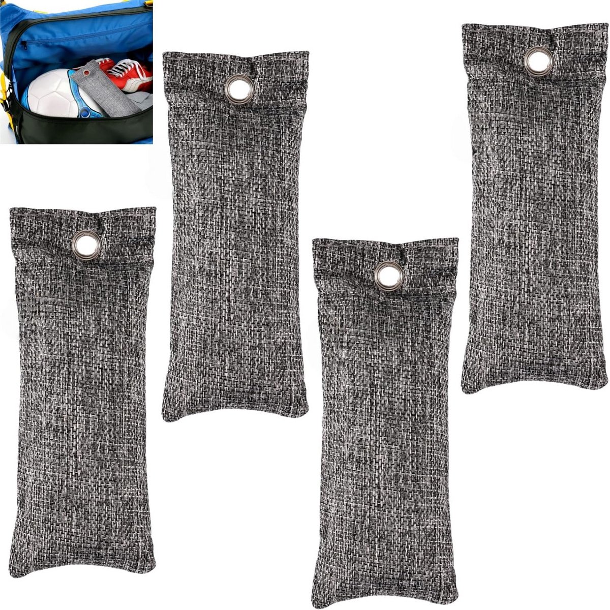 Luchtreiniging Zakken met Actieve Kool - 4 stuks voor Geurabsorptie in Schoenen, Kast en Sporttas