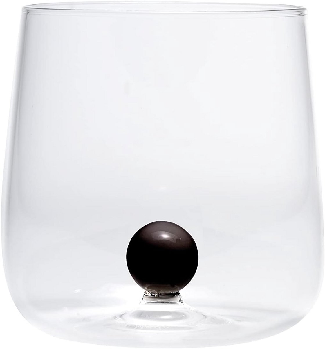 Set van 6 Handgeblazen Borosilicaat Waterglazen Zwart 44cl
