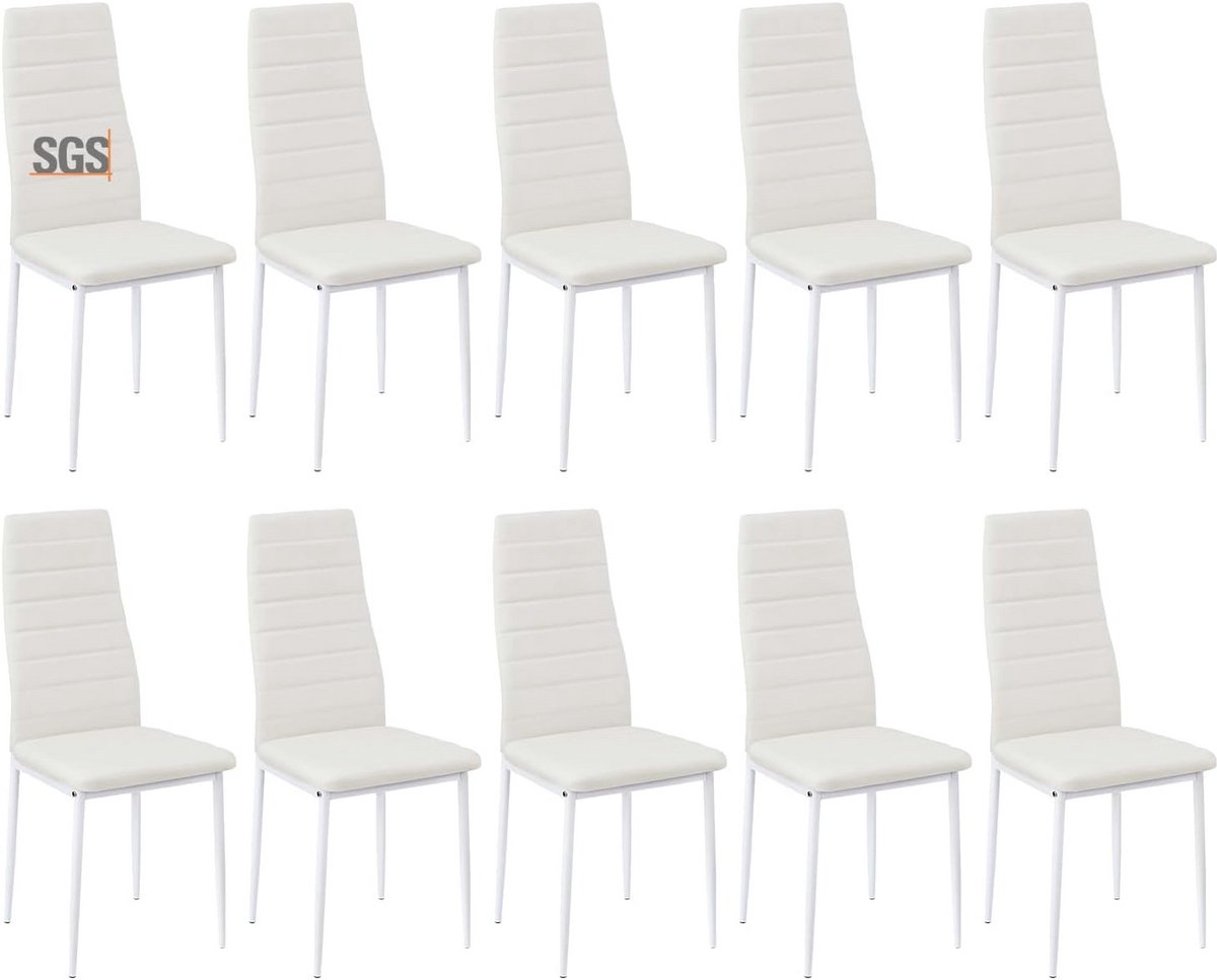 Eetkamerstoelen Set van 10, Gestoffeerd, Modern Metaal