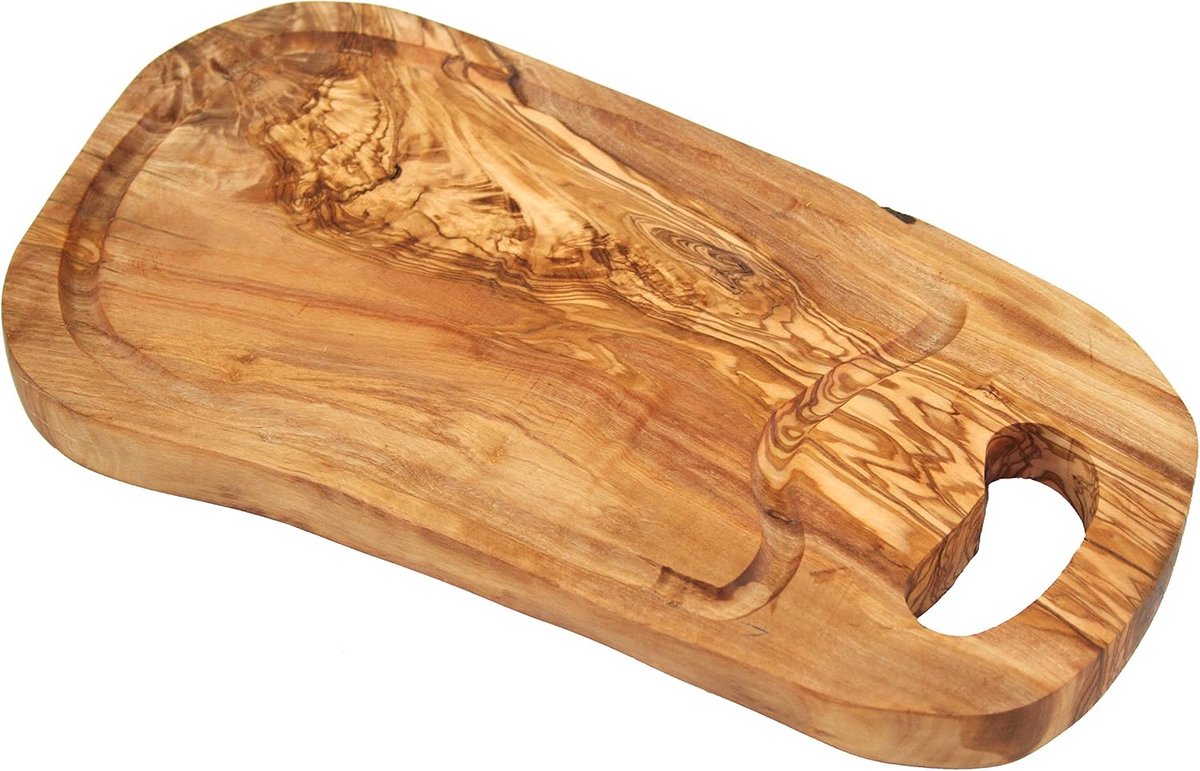 Steakplank van Olijfhout 38 cm met Sapgoot en Handvat