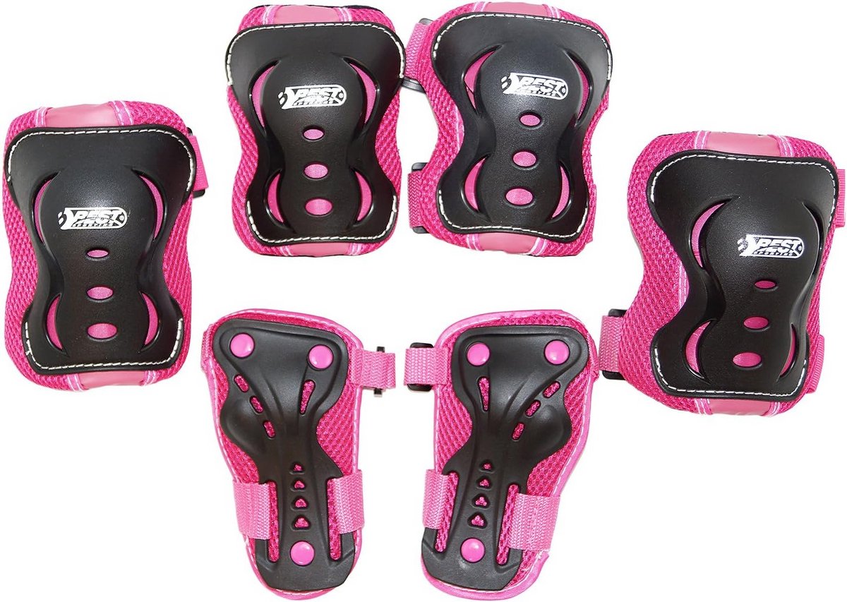 Beschermset voor Kinderen - Skateboard, Inlineskaten en Steps - Roterend met Roze en Zwarte Details