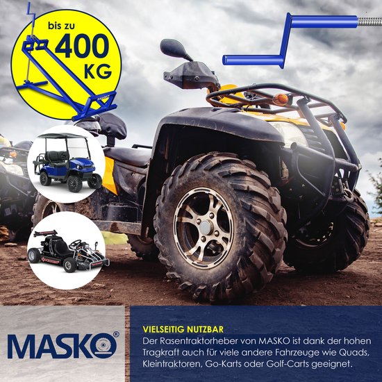 MASKO® Zitmaaierkrik 400kg Lift voor Zitmaaier - Zitmaaierlift Krik Systeem - Blauw van MASKO® — afbeelding 2