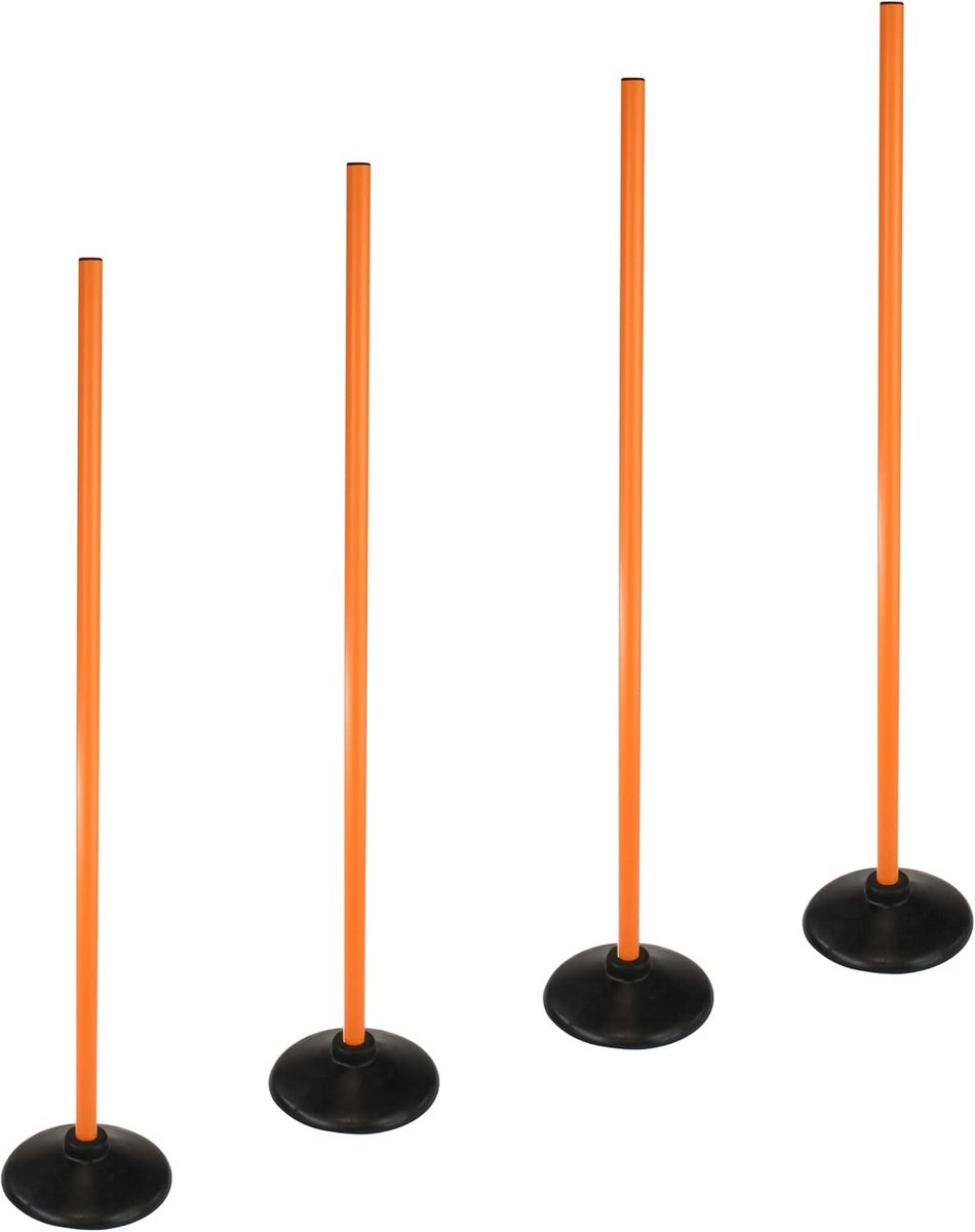 Set van 4 Massief Rubber Slalomvoeten met Trainingsstangen voor Behendigheid