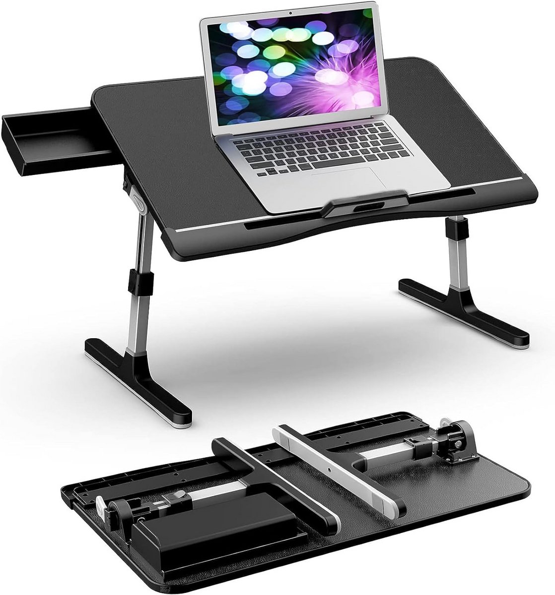 Verstelbare Laptop Tafel voor Bed en Sofa met Opberglade