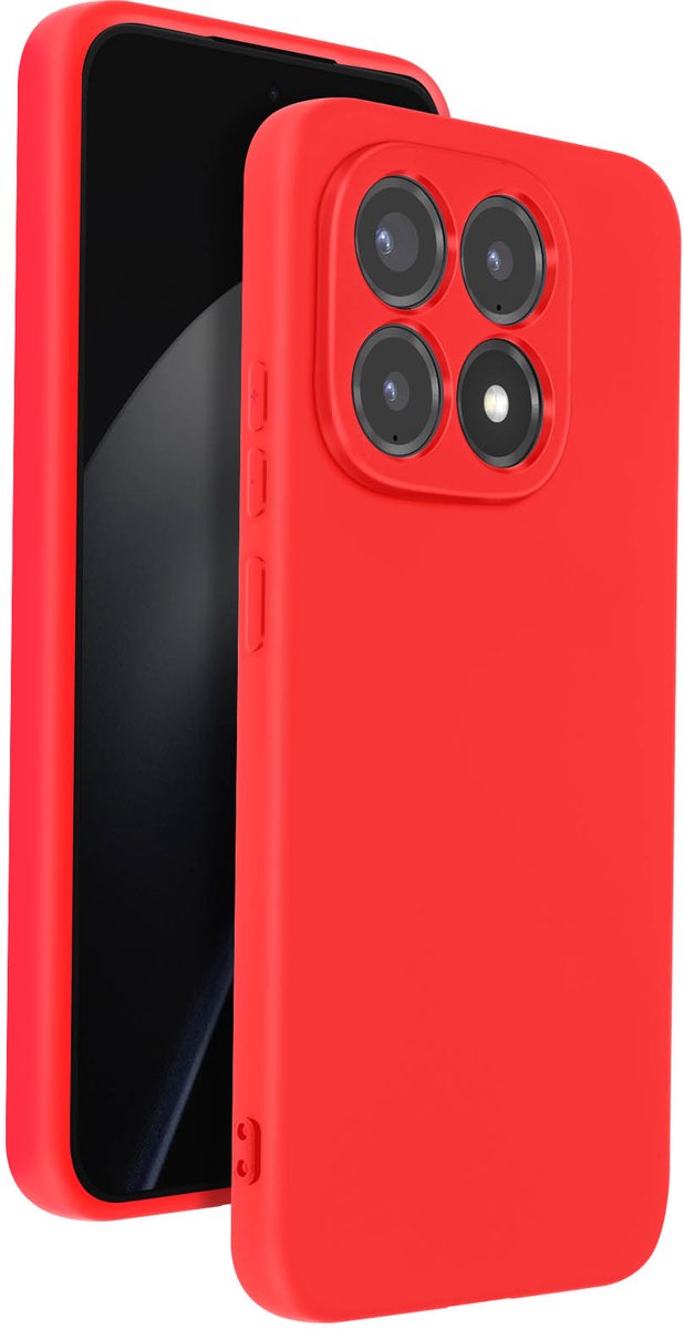 Avizar Soft-Touch Hoesje Geschikt voor Xiaomi 15T van Antislip Siliconen, Rood