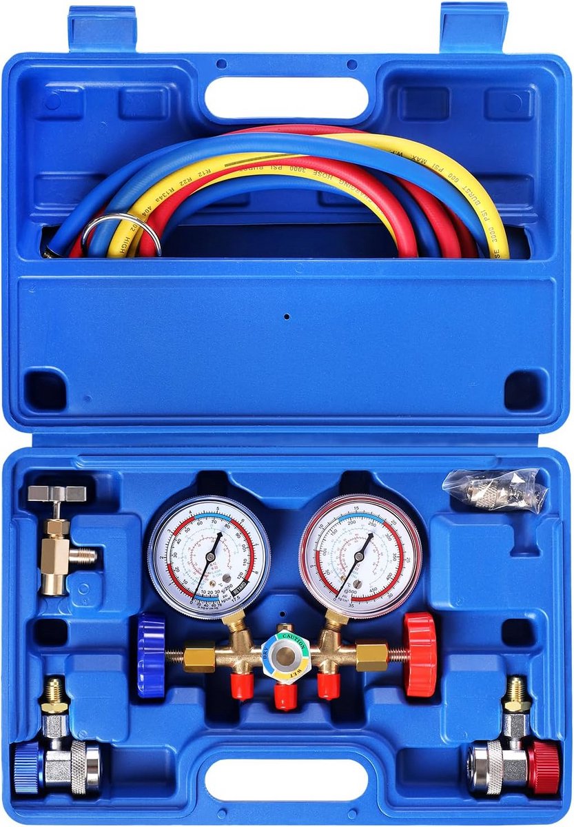 Universele 3-weg Manifold Manometer Set voor Airco en HVAC Koelmiddel