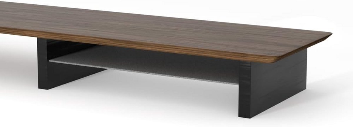 Houten Monitorverhoger met Opbergvak voor 2 Schermen