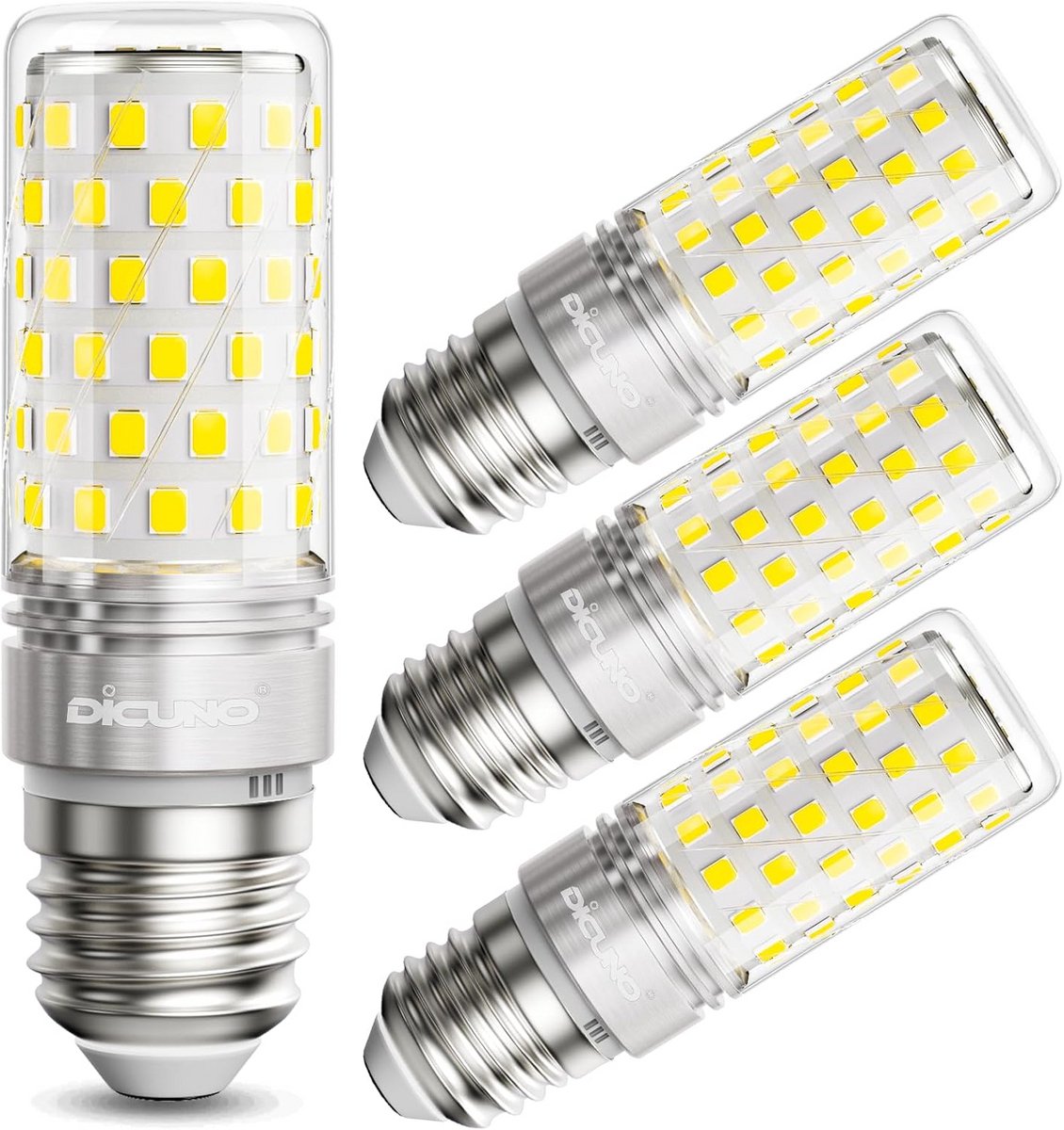 Set van 4 E27 LED Maïslampen 10W Koel Wit 6000K 1400LM Hoge Helderheid