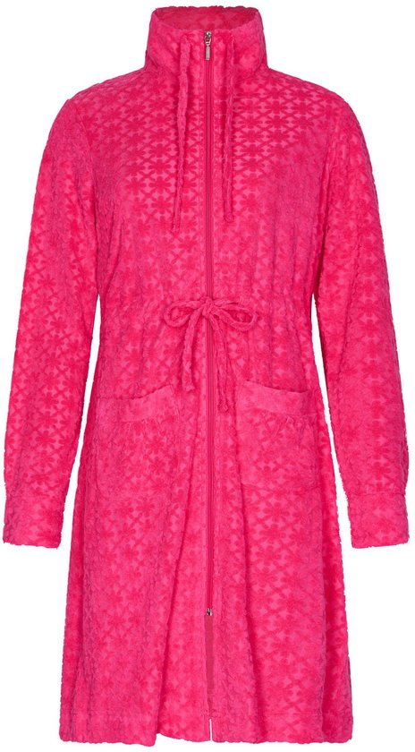 Pastunette - Badjas - Paradise Pink - Badstof - Roze - Rits - Maat XL