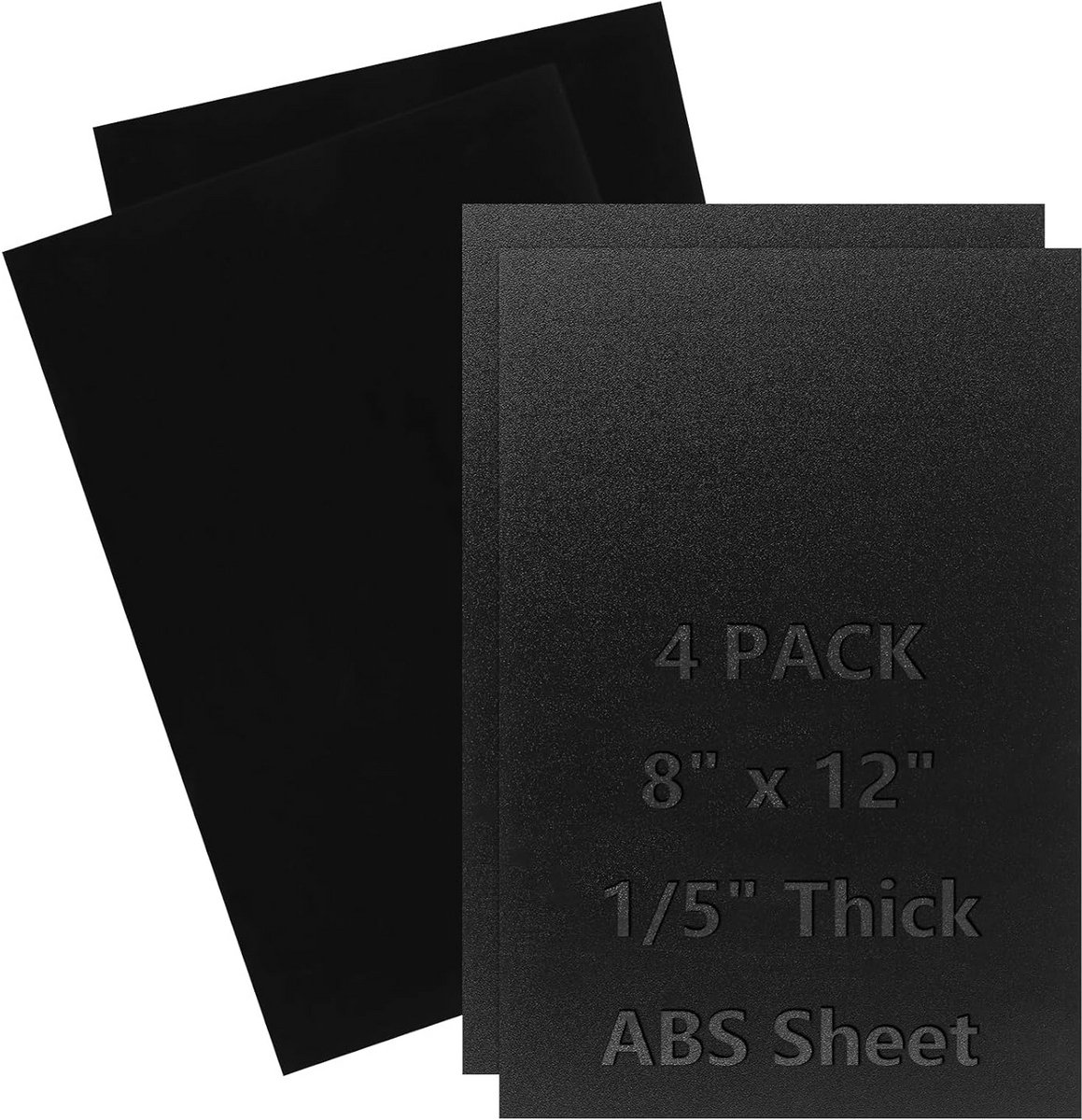 4 Zwarte Kunststof Platen ABS 20x30 cm, 5mm Dik voor Modelbouw en Hobby