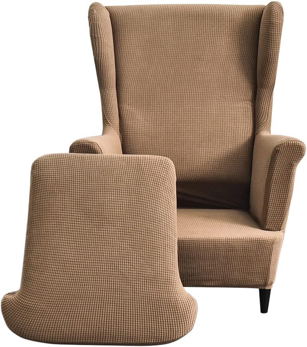 Wing stoel slipcovers wingback fauteuil covers 2 stuks stretch vleugel stoel covers voor fauteuils Camel