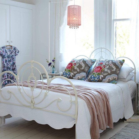Roze Kristallen Hanglamp met Stekker voor Meisjes Slaapkamer — afbeelding 4