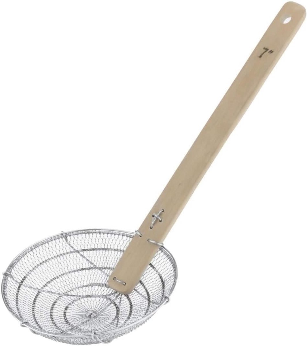 RVS Soeplepel met Bamboe Handvat - Groot Formaat - Ø 15 cm