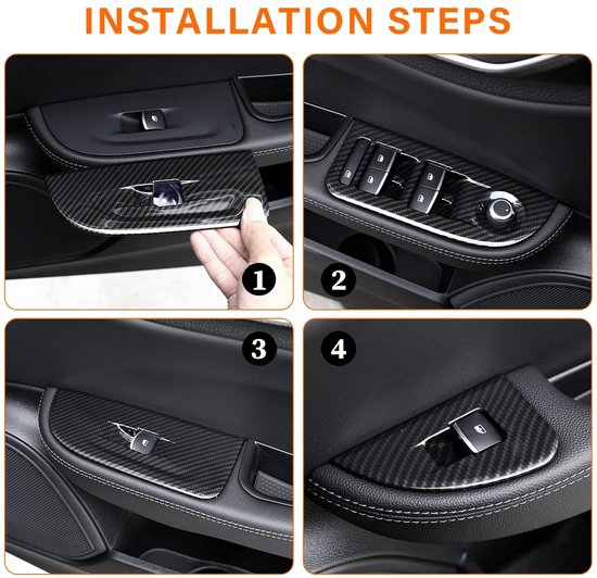 4x Interieur Sierlijsten Raamschakelaar Knop Covers voor Giulia Model 2016-2018 van Merkloos — afbeelding 2