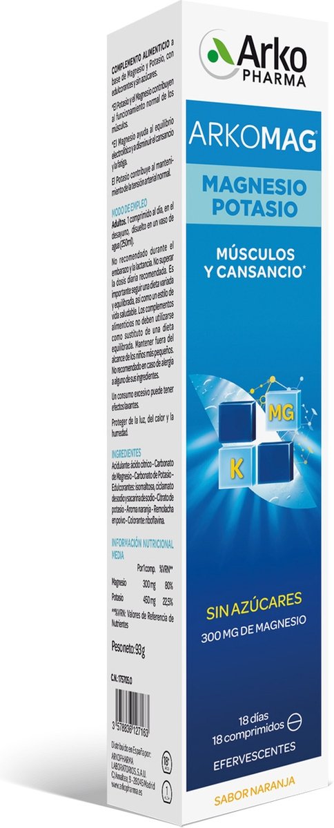 Arkomag magnesium-potassium 18 bruistabletten|Arkomag magnesium-potassium 18 effervescent tablets|Arkomag magnésium-potassium 18 tablettes effervescentes