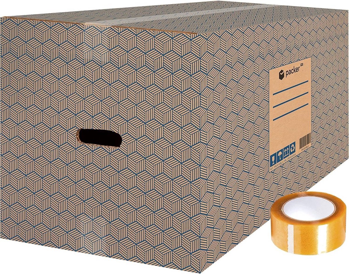 Verhuisdozen Set van 10 - Extra Sterke Dubbelwandige Opslagdozen met Handvatten en Plakband