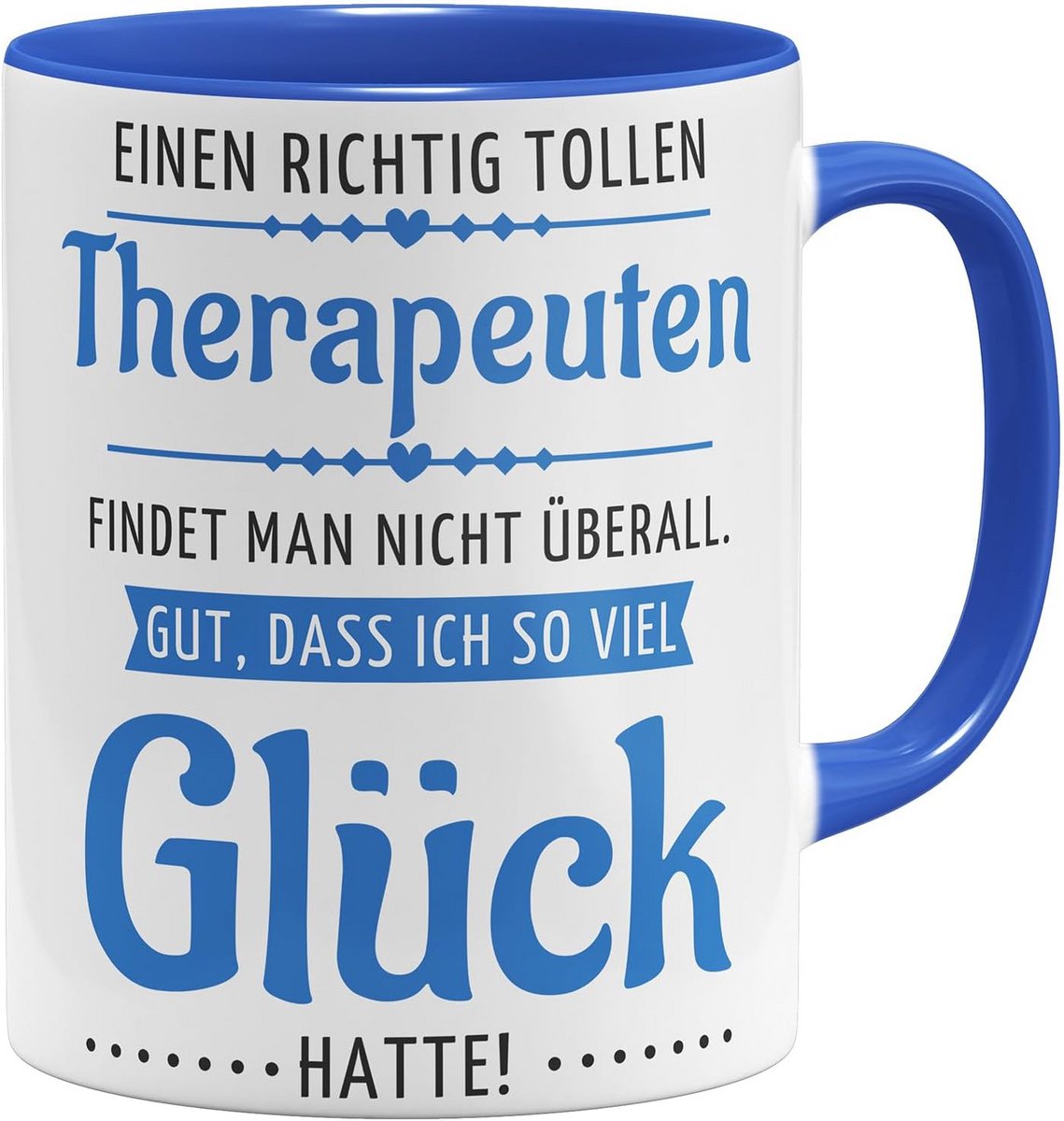 Therapeut Mok met Spreuk Keramische Beker Koningsblauw 325 ml