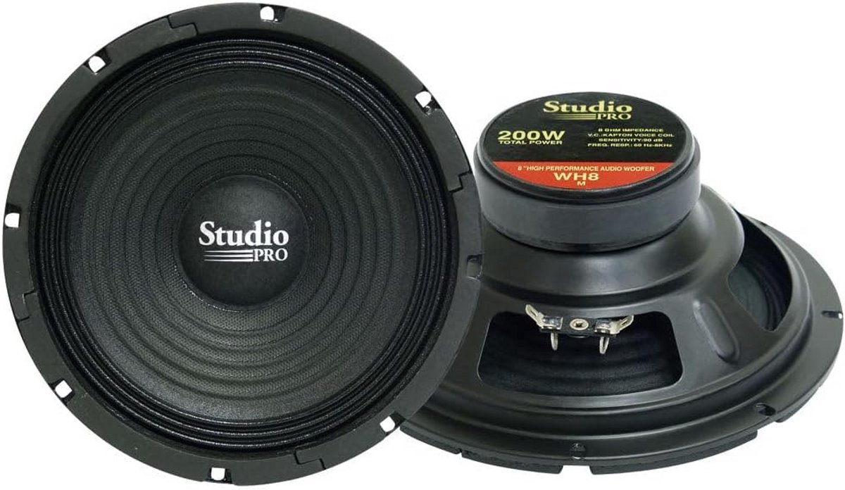 Krachtige Papierkegel Subwoofer 200 Watt Hoog Vermogen 8 Ohm