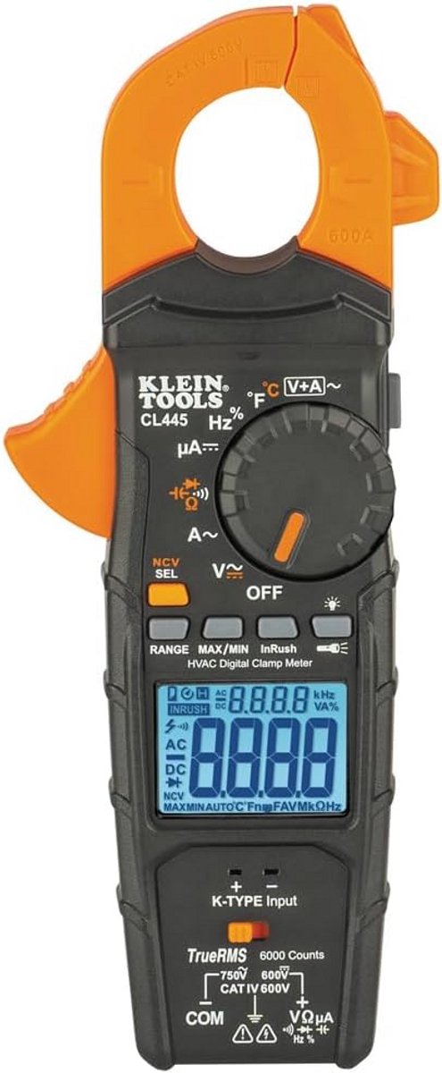 600A HVAC TRMS Klemmeter met Werkverlichting voor Nauwkeurige Metingen